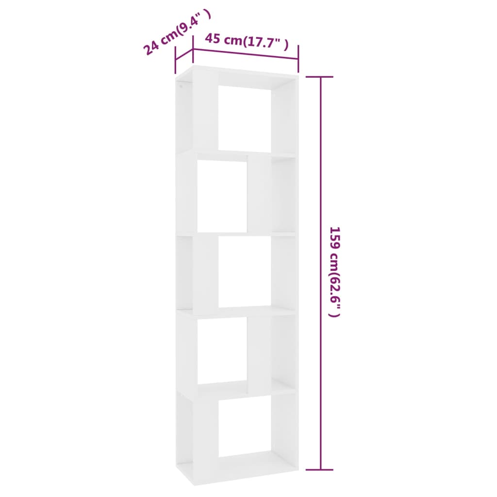 Boekenkast/Kamerscherm 45X24X59 Cm Bewerkt Hout Wit