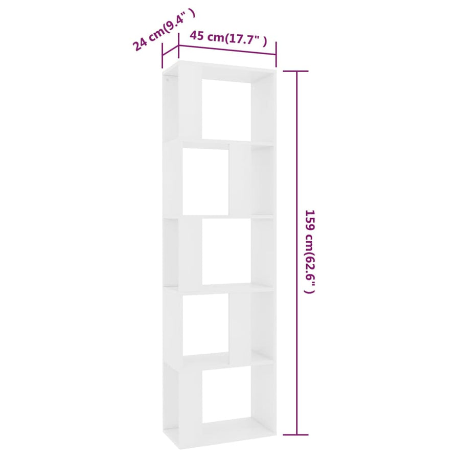 Boekenkast/Kamerscherm 45X24X59 Cm Bewerkt Hout Wit