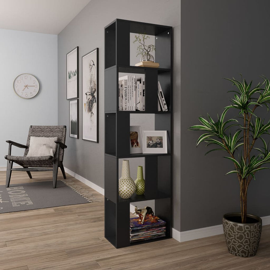 Boekenkast/Kamerscherm 45X24X59 Cm Bewerkt Hout Zwart