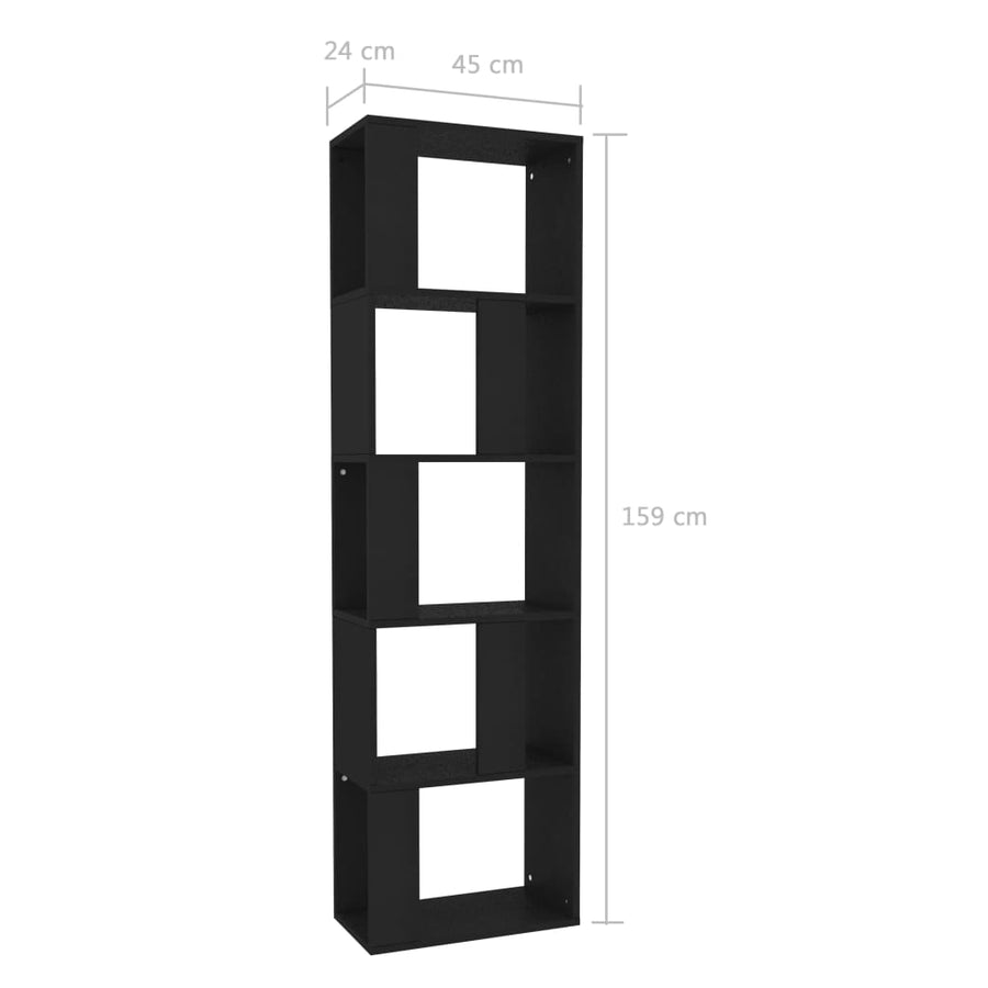 Boekenkast/Kamerscherm 45X24X59 Cm Bewerkt Hout Zwart