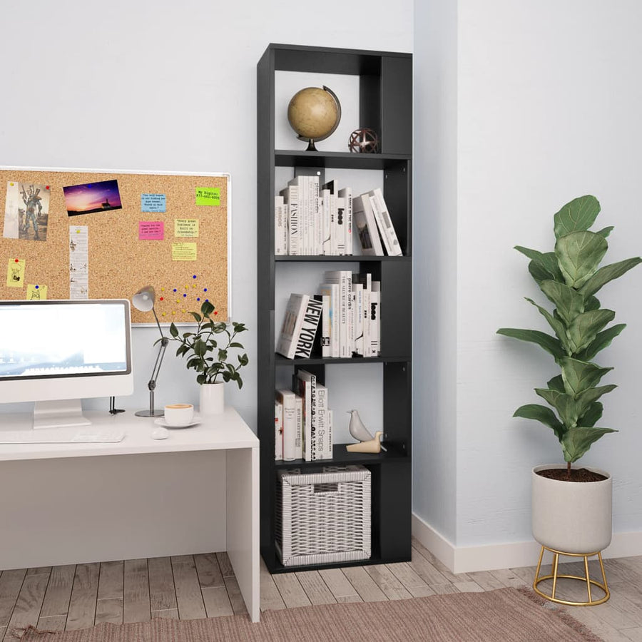 Boekenkast/Kamerscherm 45X24X59 Cm Bewerkt Hout Zwart