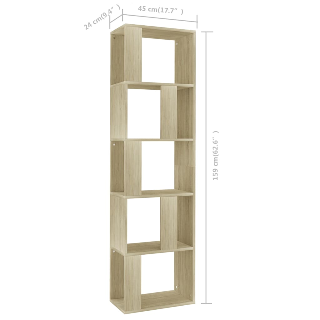 Boekenkast/Kamerscherm 45X24X59 Cm Bewerkt Hout Sonoma eiken