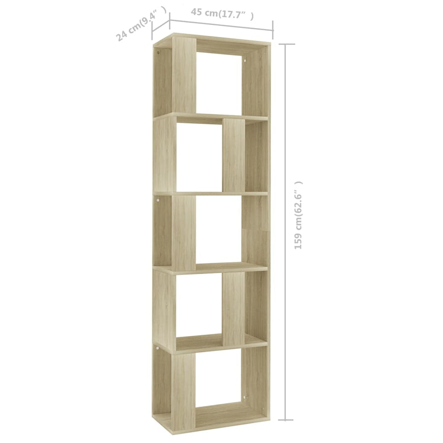 Boekenkast/Kamerscherm 45X24X59 Cm Bewerkt Hout Sonoma eiken