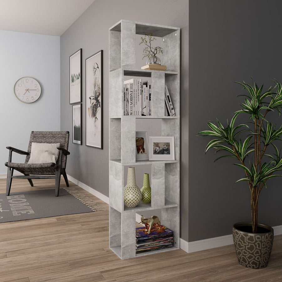 Boekenkast/Kamerscherm 45X24X59 Cm Bewerkt Hout Betongrijs