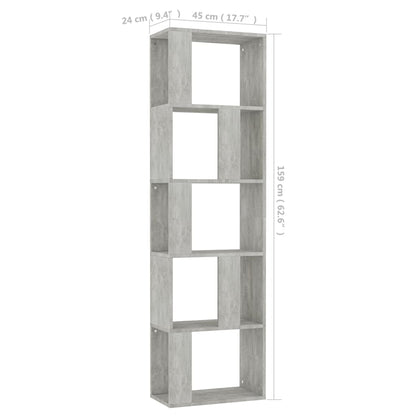 Boekenkast/Kamerscherm 45X24X59 Cm Bewerkt Hout Betongrijs