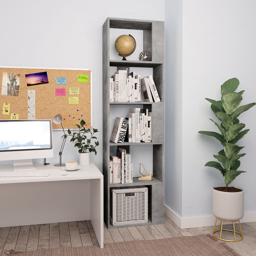 Boekenkast/Kamerscherm 45X24X59 Cm Bewerkt Hout Betongrijs