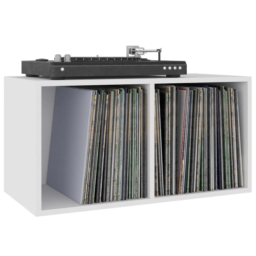 Opbergbox Voor Lp's 7X34X36 Cm Bewerkt Hout Wit