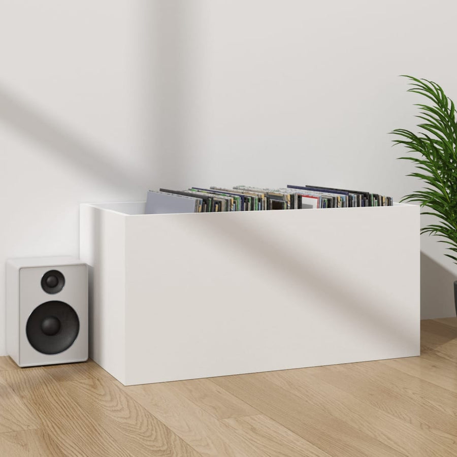 Opbergbox Voor Lp's 7X34X36 Cm Bewerkt Hout Wit