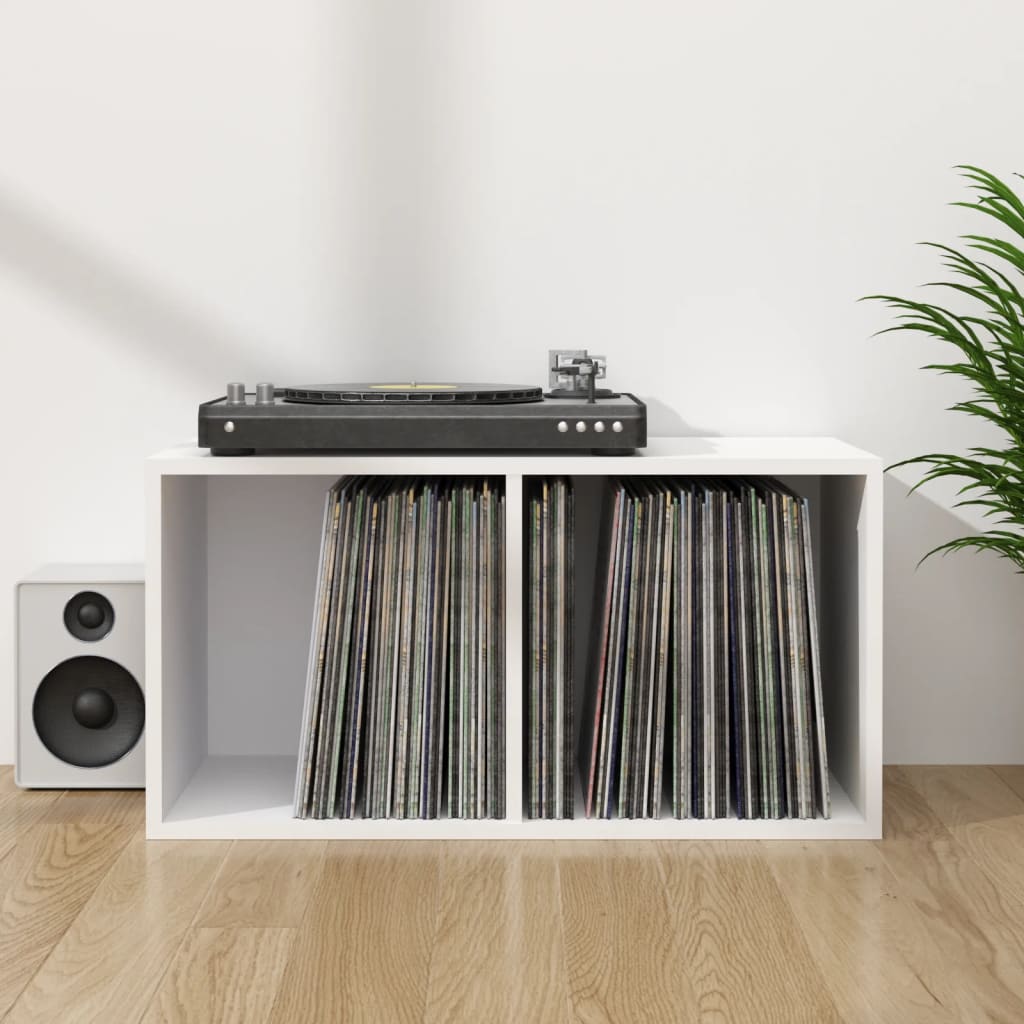 Opbergbox Voor Lp's 7X34X36 Cm Bewerkt Hout Wit