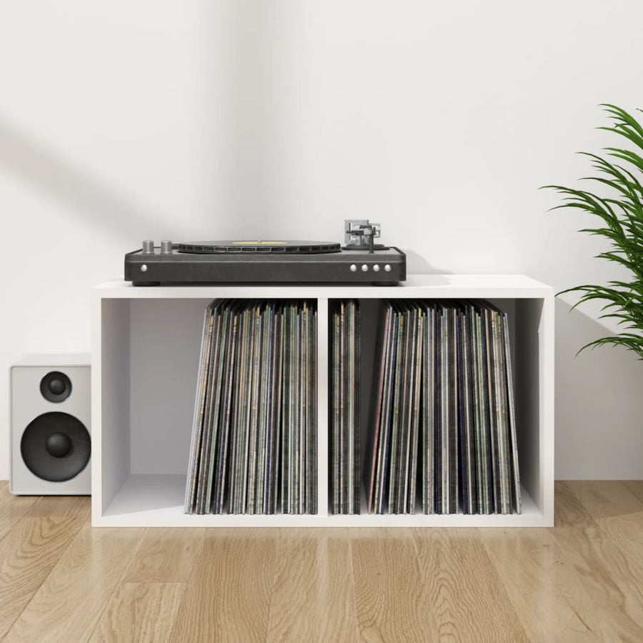 Opbergbox Voor Lp's 7X34X36 Cm Bewerkt Hout Wit