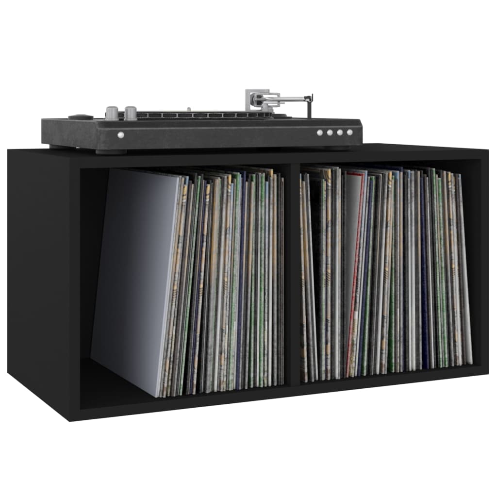 Opbergbox Voor Lp's 7X34X36 Cm Bewerkt Hout Zwart