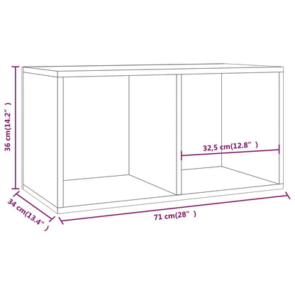 Opbergbox Voor Lp's 7X34X36 Cm Bewerkt Hout Zwart