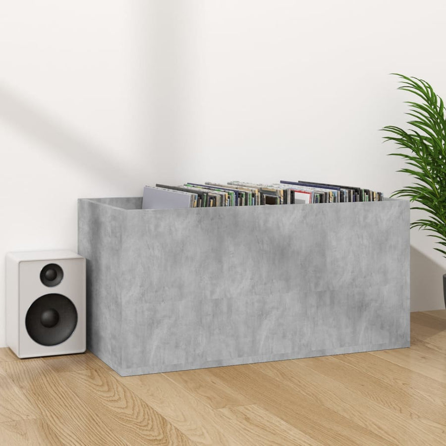 Opbergbox Voor Lp's 7X34X36 Cm Bewerkt Hout Betongrijs
