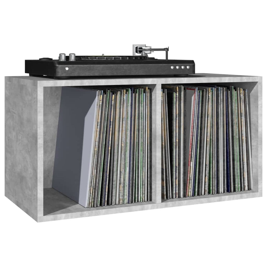 Opbergbox Voor Lp's 7X34X36 Cm Bewerkt Hout Betongrijs