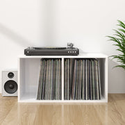 Opbergbox LP's 71x34x36 cm bewerkt hout hoogglans wit