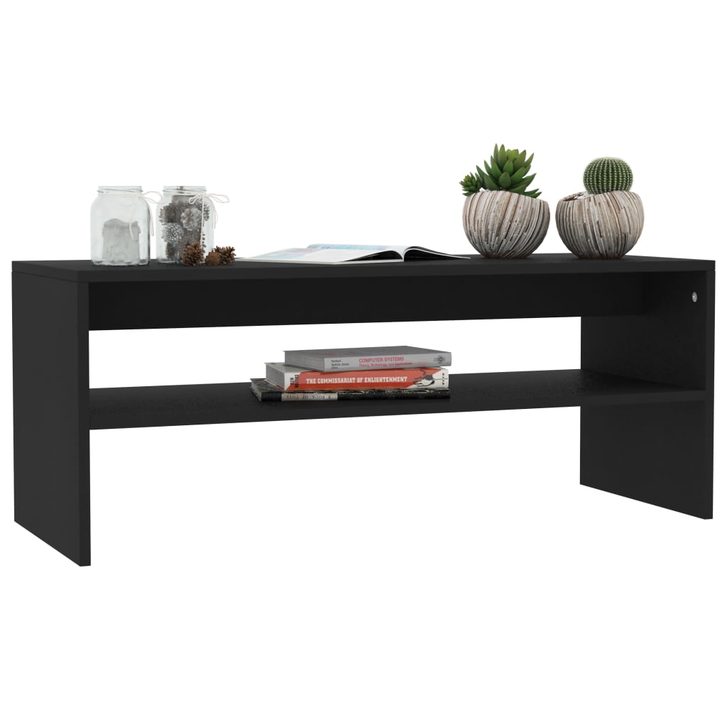 Salontafel 100x40x40 cm bewerkt hout zwart