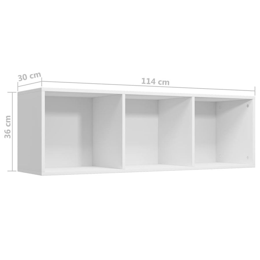 Boekenkast/Tv-Meubel Bewerkt Hout 36 x 30 x 114 cm Wit