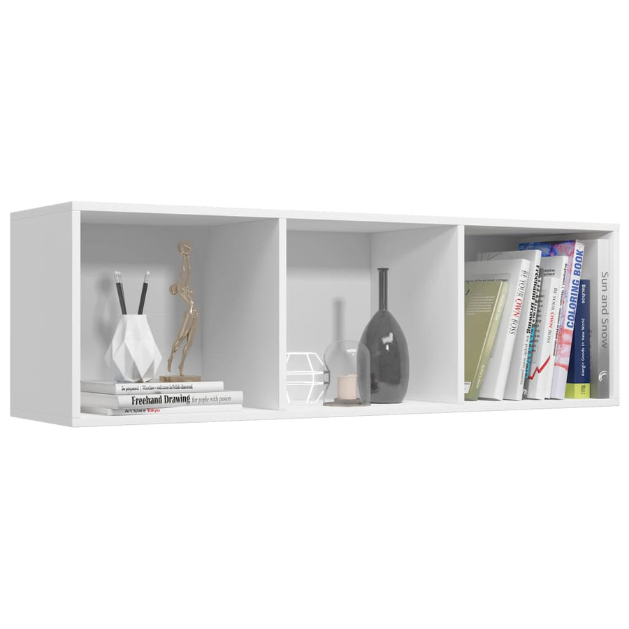 Boekenkast/Tv-Meubel Bewerkt Hout 36 x 30 x 114 cm Wit
