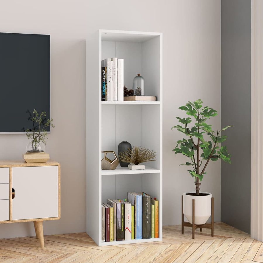 Boekenkast/Tv-Meubel Bewerkt Hout 36 x 30 x 114 cm Wit