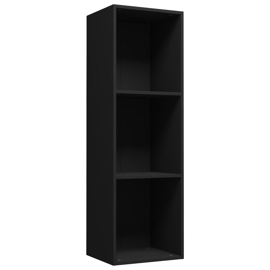 Boekenkast/Tv-Meubel Bewerkt Hout 36 x 30 x 114 cm Zwart