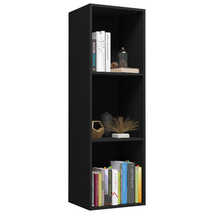 Boekenkast/Tv-Meubel Bewerkt Hout 36 x 30 x 114 cm Zwart
