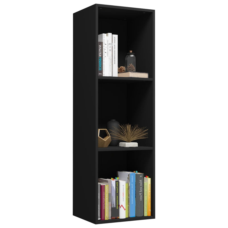 Boekenkast/Tv-Meubel Bewerkt Hout 36 x 30 x 114 cm Zwart