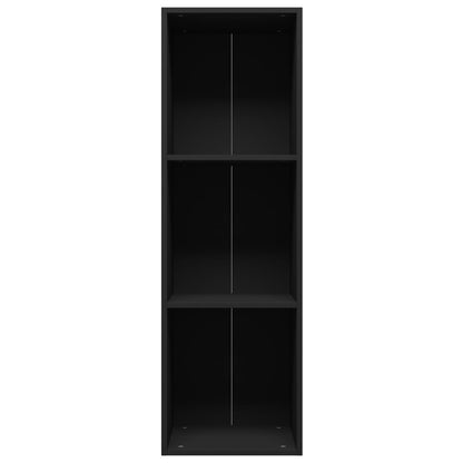 Boekenkast/Tv-Meubel Bewerkt Hout 36 x 30 x 114 cm Zwart