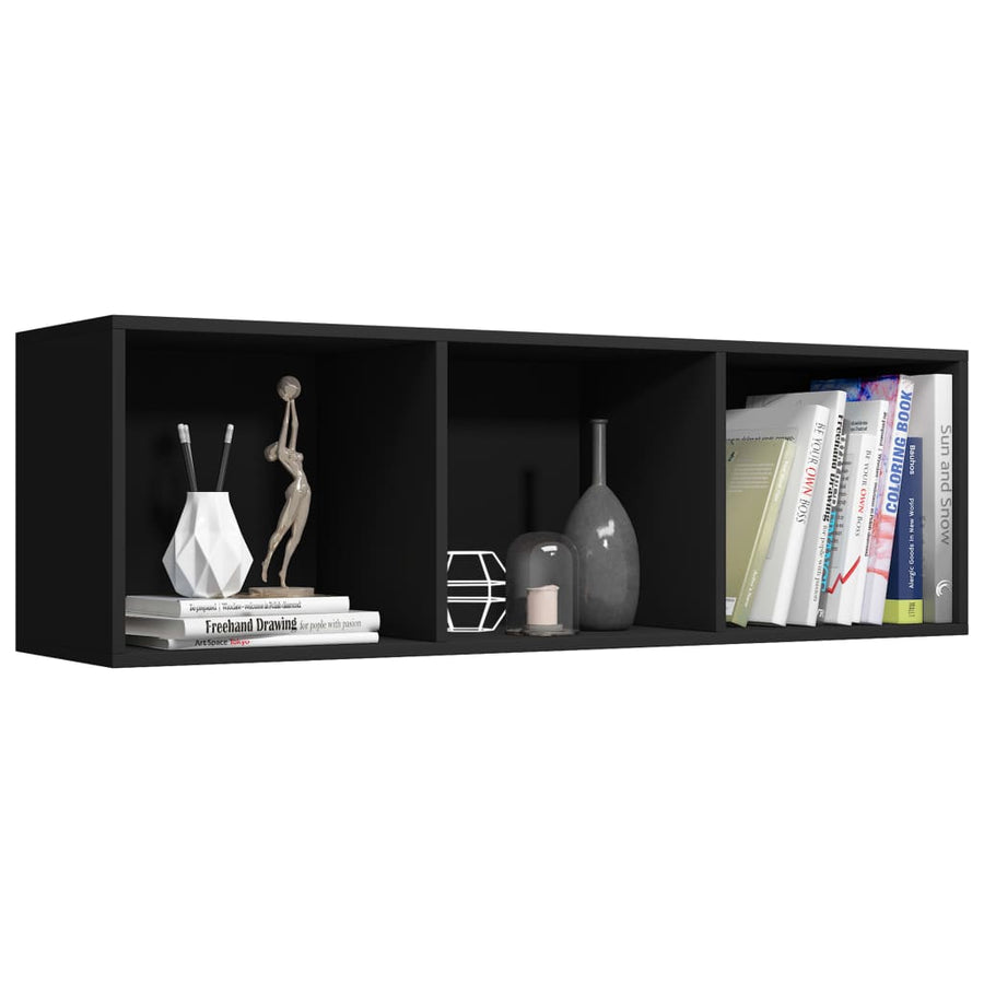 Boekenkast/Tv-Meubel Bewerkt Hout 36 x 30 x 114 cm Zwart