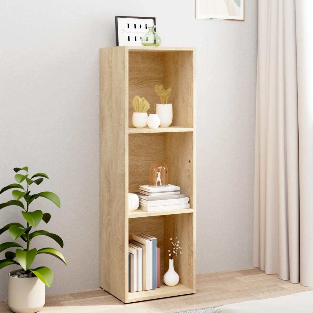 Boekenkast/Tv-Meubel 36X30X4Cm Bewerkt Hout Kleur 36 x 30 x 114 cm Sonoma eiken