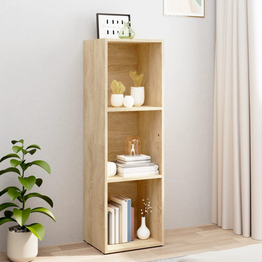 Boekenkast/Tv-Meubel 36X30X4Cm Bewerkt Hout Kleur 36 x 30 x 114 cm Sonoma eiken
