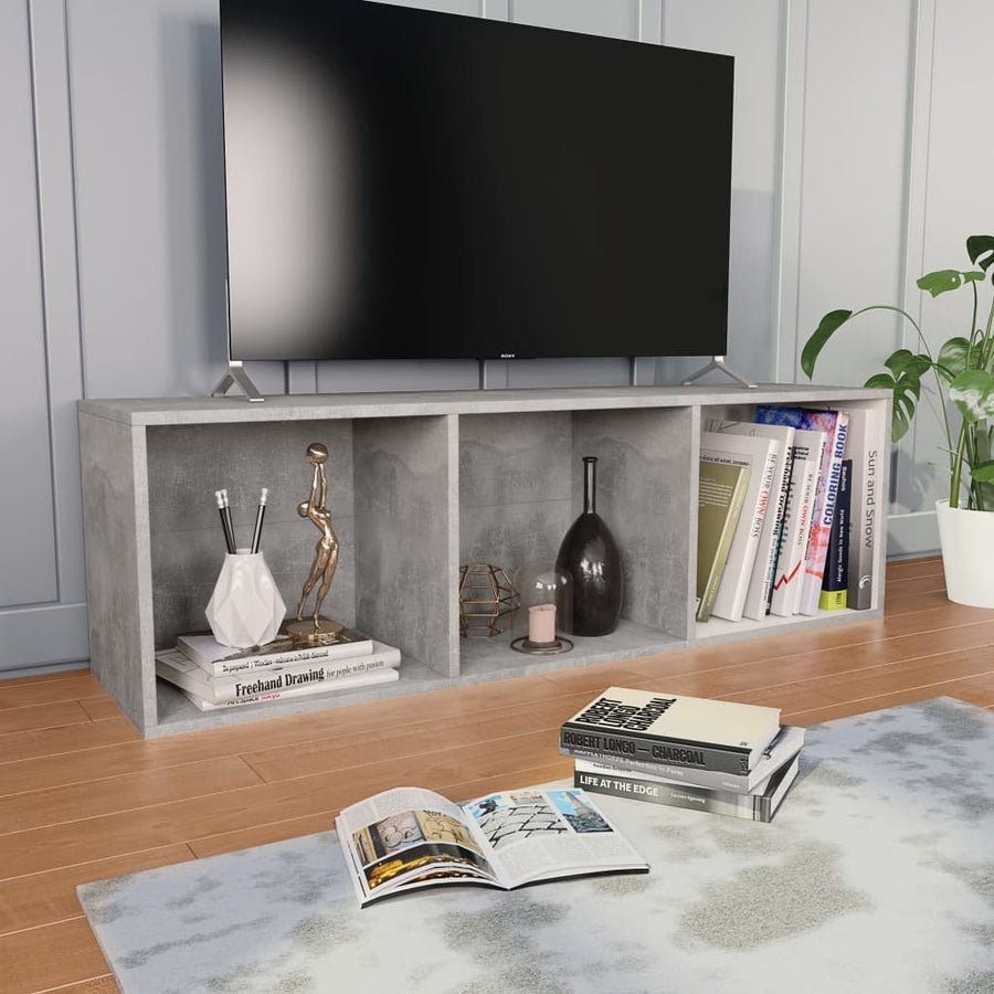 Boekenkast/Tv-Meubel Bewerkt Hout 36 x 30 x 114 cm Betongrijs