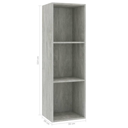 Boekenkast/Tv-Meubel Bewerkt Hout 36 x 30 x 114 cm Betongrijs