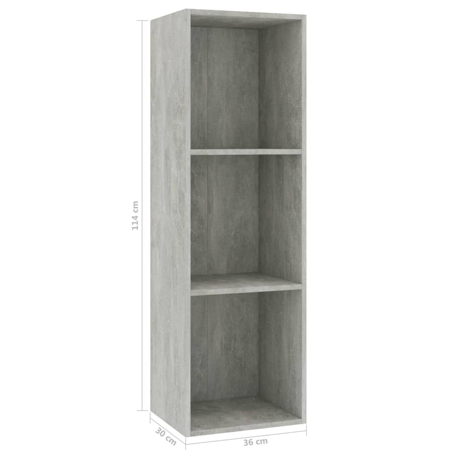 Boekenkast/Tv-Meubel Bewerkt Hout 36 x 30 x 114 cm Betongrijs