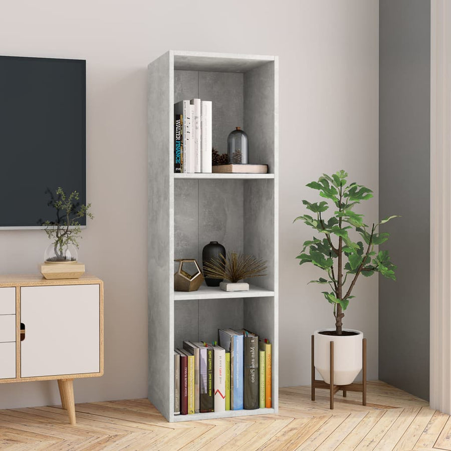 Boekenkast/Tv-Meubel Bewerkt Hout 36 x 30 x 114 cm Betongrijs