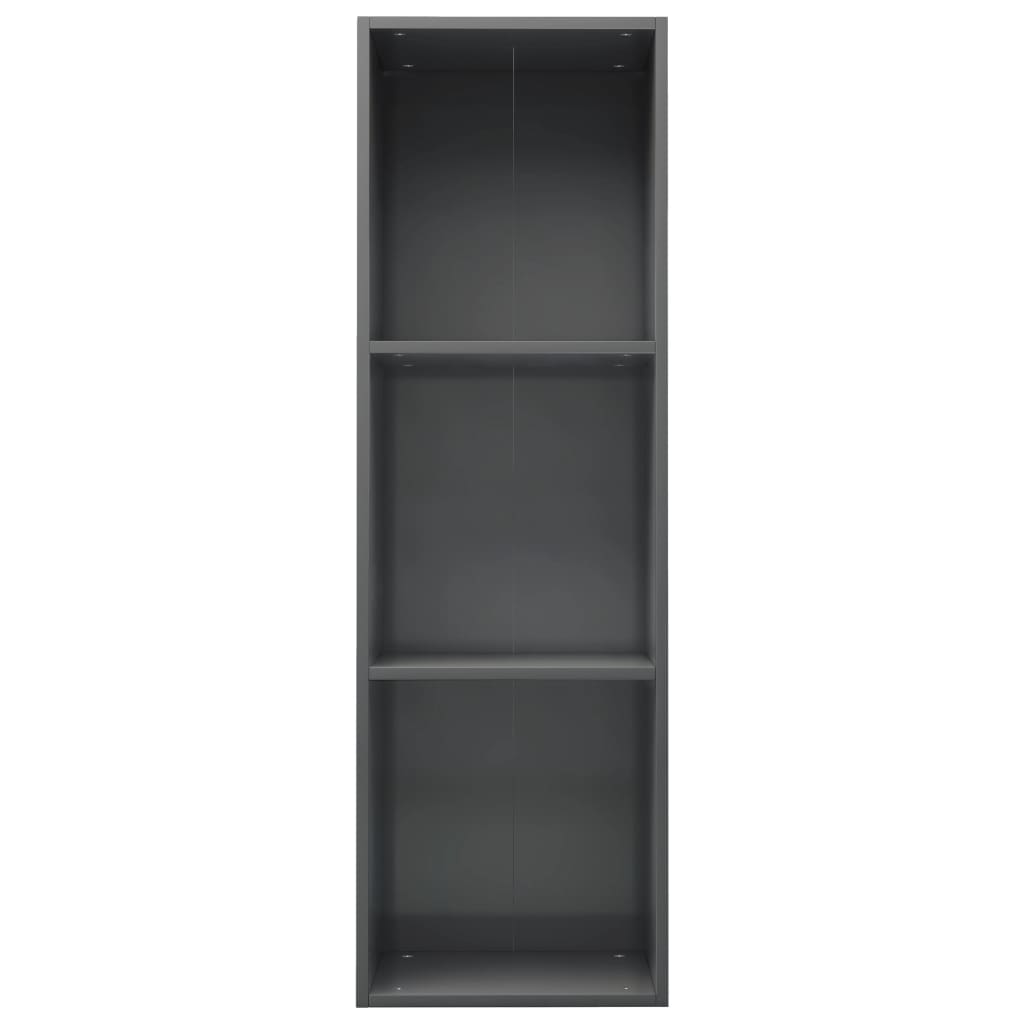 Boekenkast/Tv-Meubel Bewerkt Hout 36 x 30 x 114 cm Hoogglans grijs