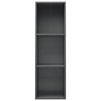 Boekenkast/Tv-Meubel Bewerkt Hout 36 x 30 x 114 cm Hoogglans grijs