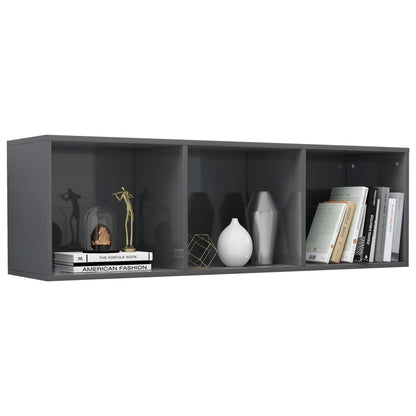 Boekenkast/Tv-Meubel Bewerkt Hout 36 x 30 x 114 cm Hoogglans grijs