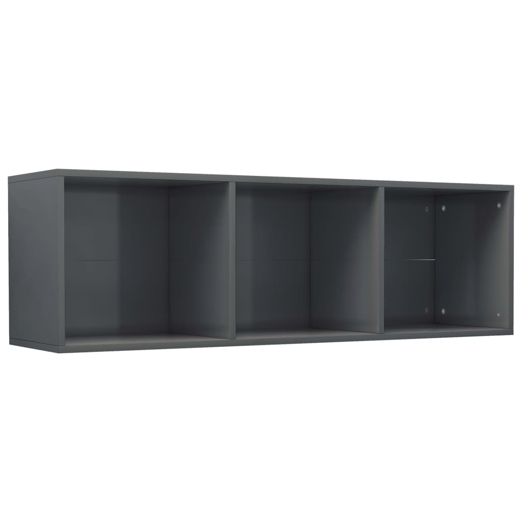 Boekenkast/Tv-Meubel Bewerkt Hout 36 x 30 x 114 cm Hoogglans grijs