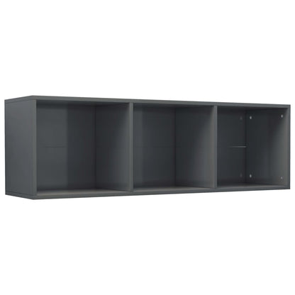 Boekenkast/Tv-Meubel Bewerkt Hout 36 x 30 x 114 cm Hoogglans grijs