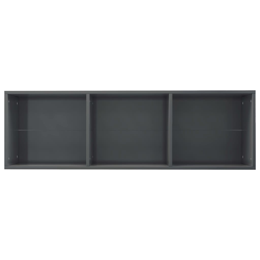 Boekenkast/Tv-Meubel Bewerkt Hout 36 x 30 x 114 cm Hoogglans grijs