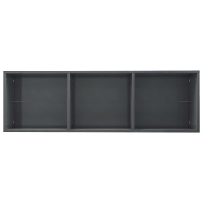 Boekenkast/Tv-Meubel Bewerkt Hout 36 x 30 x 114 cm Hoogglans grijs