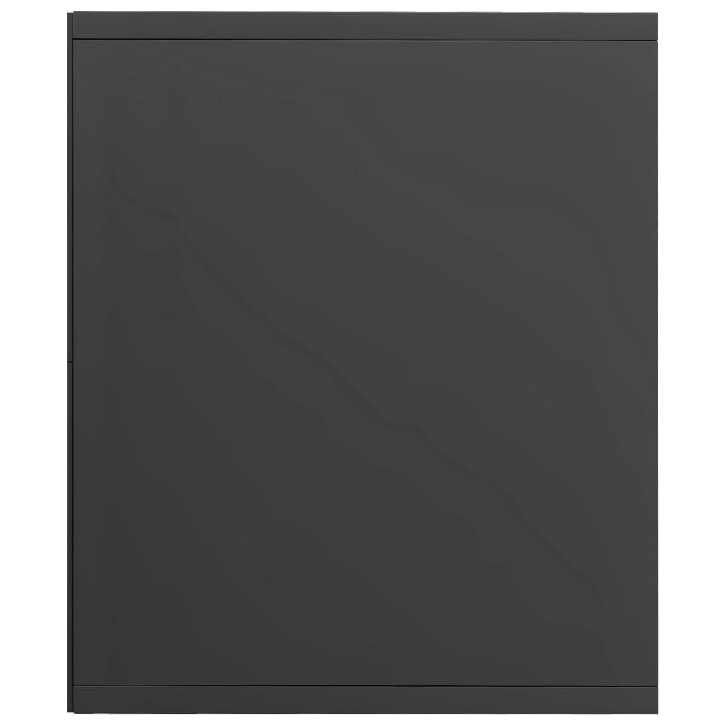 Boekenkast/Tv-Meubel Bewerkt Hout 36 x 30 x 114 cm Hoogglans grijs