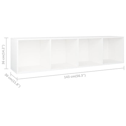 Boekenkast/Tv-Meubel Bewerkt Hout 36 x 30 x 143 cm Wit