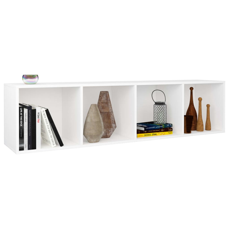 Boekenkast/Tv-Meubel Bewerkt Hout 36 x 30 x 143 cm Wit