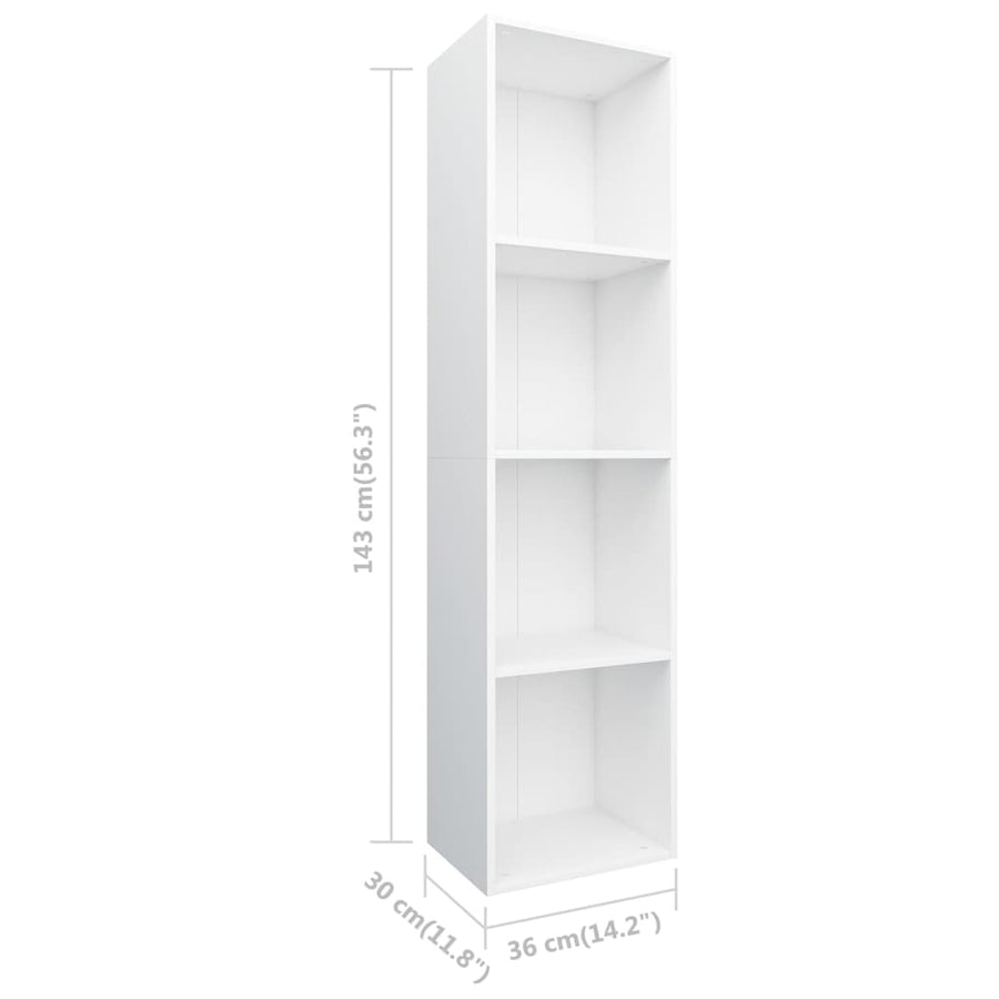 Boekenkast/Tv-Meubel Bewerkt Hout 36 x 30 x 143 cm Wit
