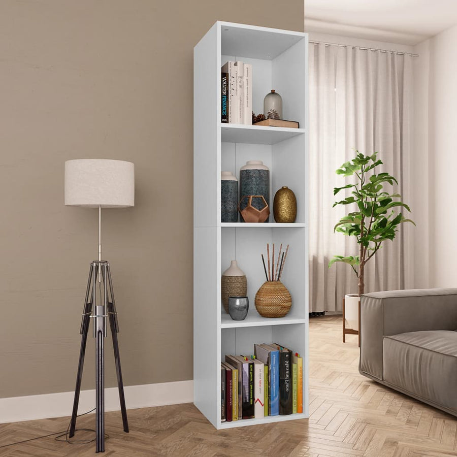 Boekenkast/Tv-Meubel Bewerkt Hout 36 x 30 x 143 cm Wit