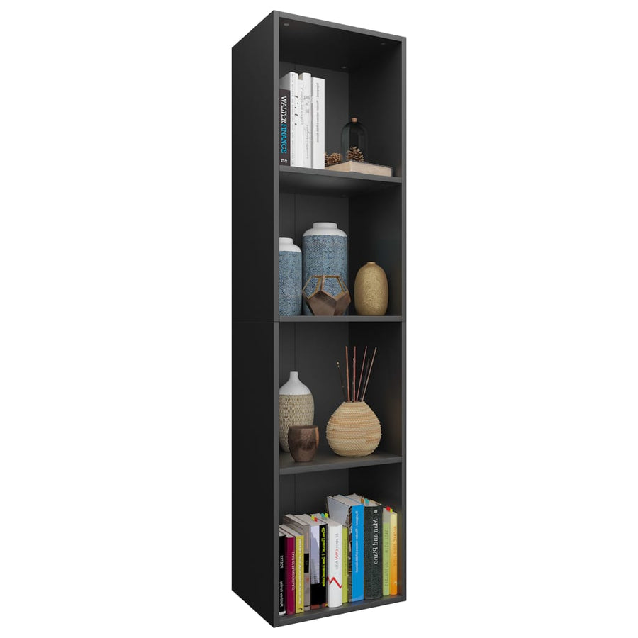 Boekenkast/Tv-Meubel Bewerkt Hout 36 x 30 x 143 cm Zwart