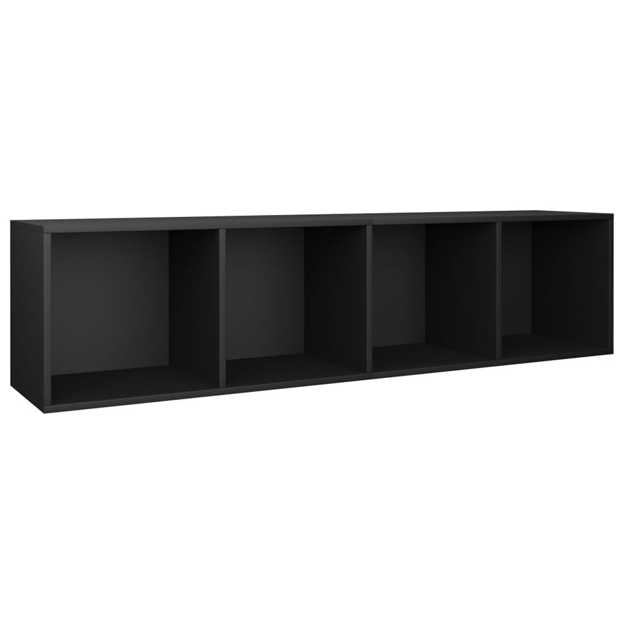 Boekenkast/Tv-Meubel Bewerkt Hout 36 x 30 x 143 cm Zwart