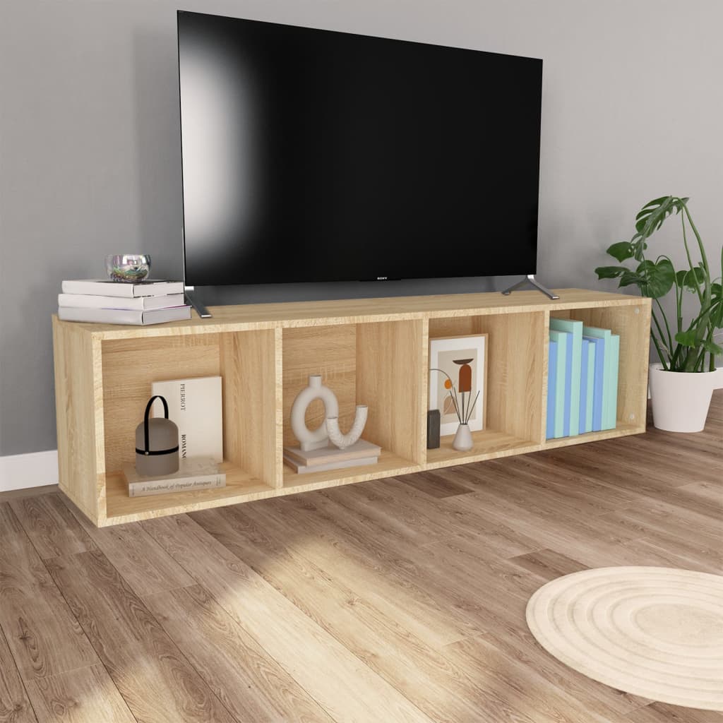 Boekenkast/Tv-Meubel 36X30X43Cm Bewerkt Hout Kleur 36 x 30 x 143 cm Sonoma eiken