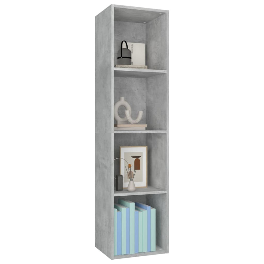 Boekenkast/Tv-Meubel Bewerkt Hout 36 x 30 x 143 cm Betongrijs